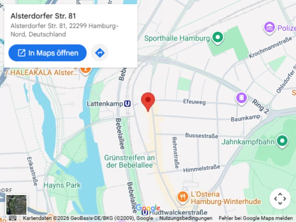 Karte: Eis Eis Baby, Alsterdorfer Straße 81, 22299 Hamburg